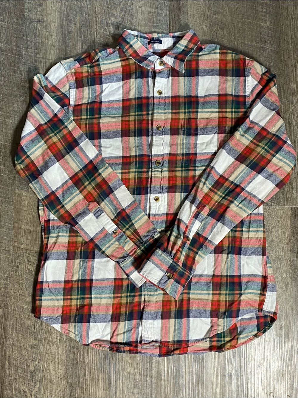 J.Crew Men’s Large 100% Cotton Flannel | Multicolor Plaid | Preppy Outdoors